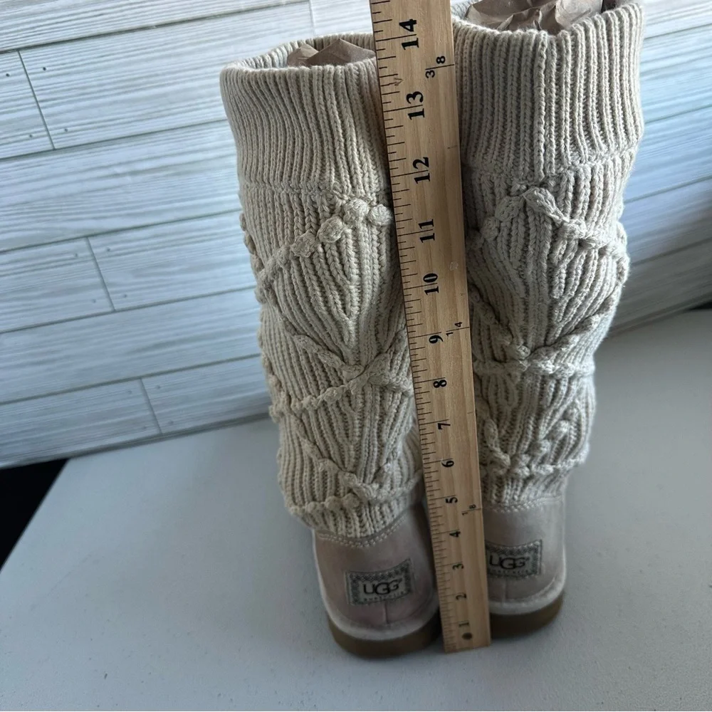 UGG Australia 'Classic Argyle' sweater knit boot in a neutral color